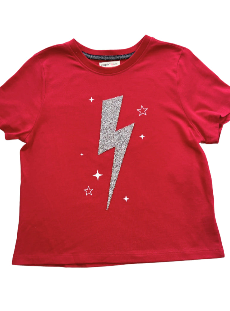 Red Studded Lightening Bolt Tee