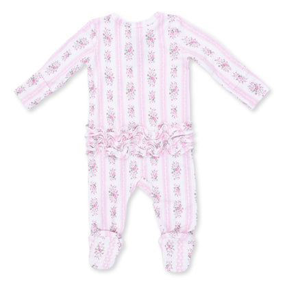 Bella Rose Stripe 2way Zipper Footie