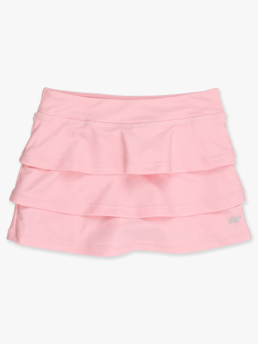 Girls Pink Tiered Active Skort