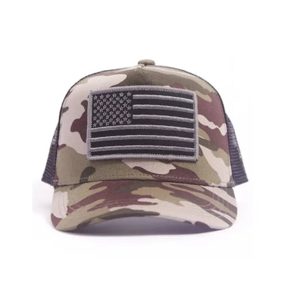 Camo American Flag Trucker Hat