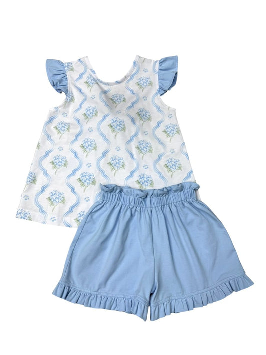 Blue Hydrangea Short Set