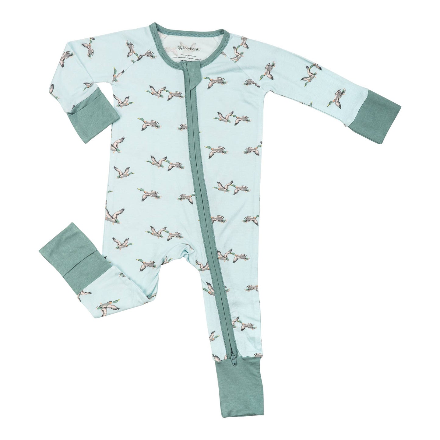 Mallard Duck Bamboo Baby Convertible Zipper Pajama