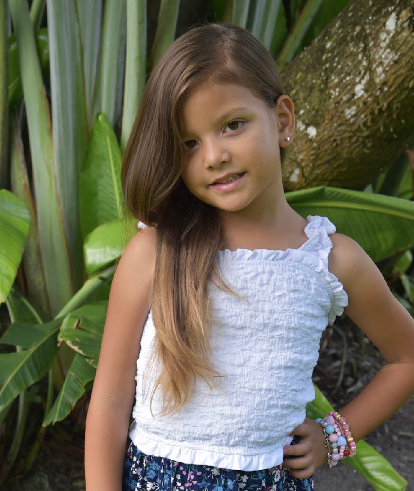 White Ruched Tank