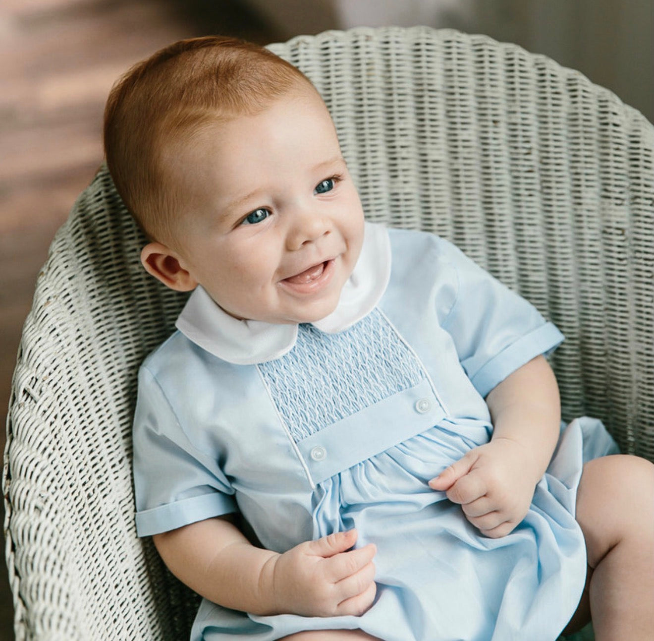 Chevron Smocked Bubble