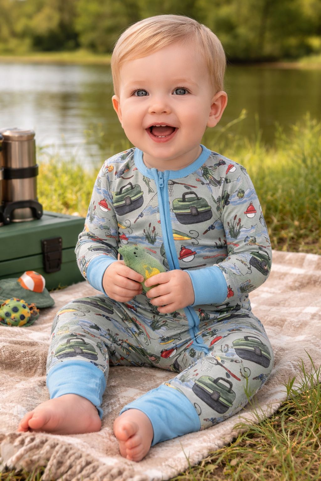 Fishing 2way Zip Romper