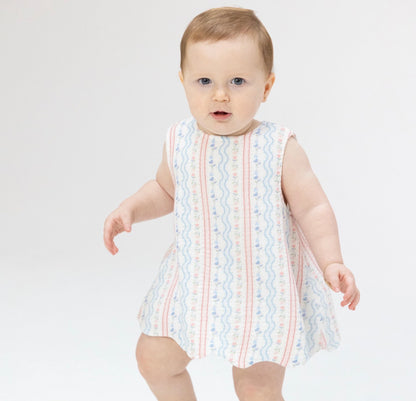 Tulip Stripe Scallop Back Bloomer Set