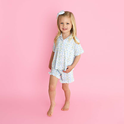 NORA RUFFLE LOUNGE SHORT SET