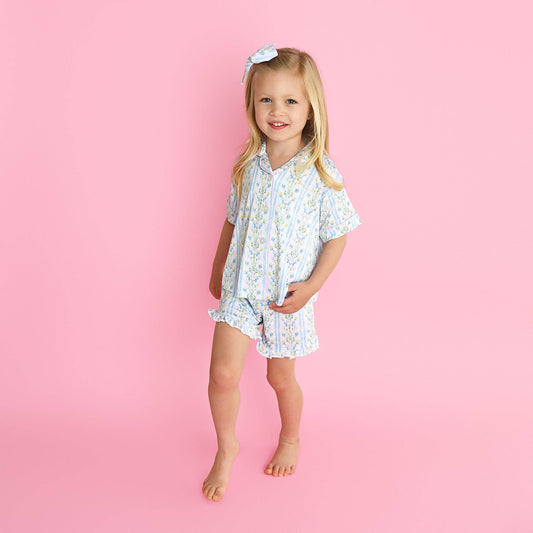 NORA RUFFLE LOUNGE SHORT SET