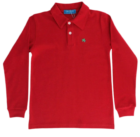 Red Long Sleeve Polo