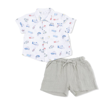 Fishing Lures Polo with Casual Shorts
