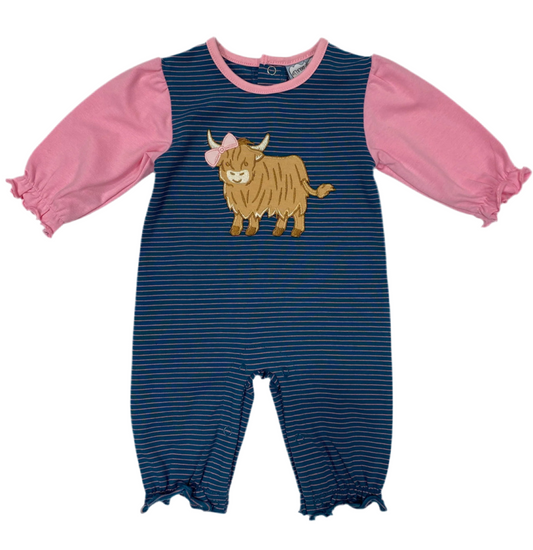 Highland Cow Girl Romper