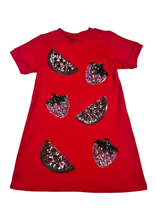 Fruit Sequin Appliqué Tshirt Dress