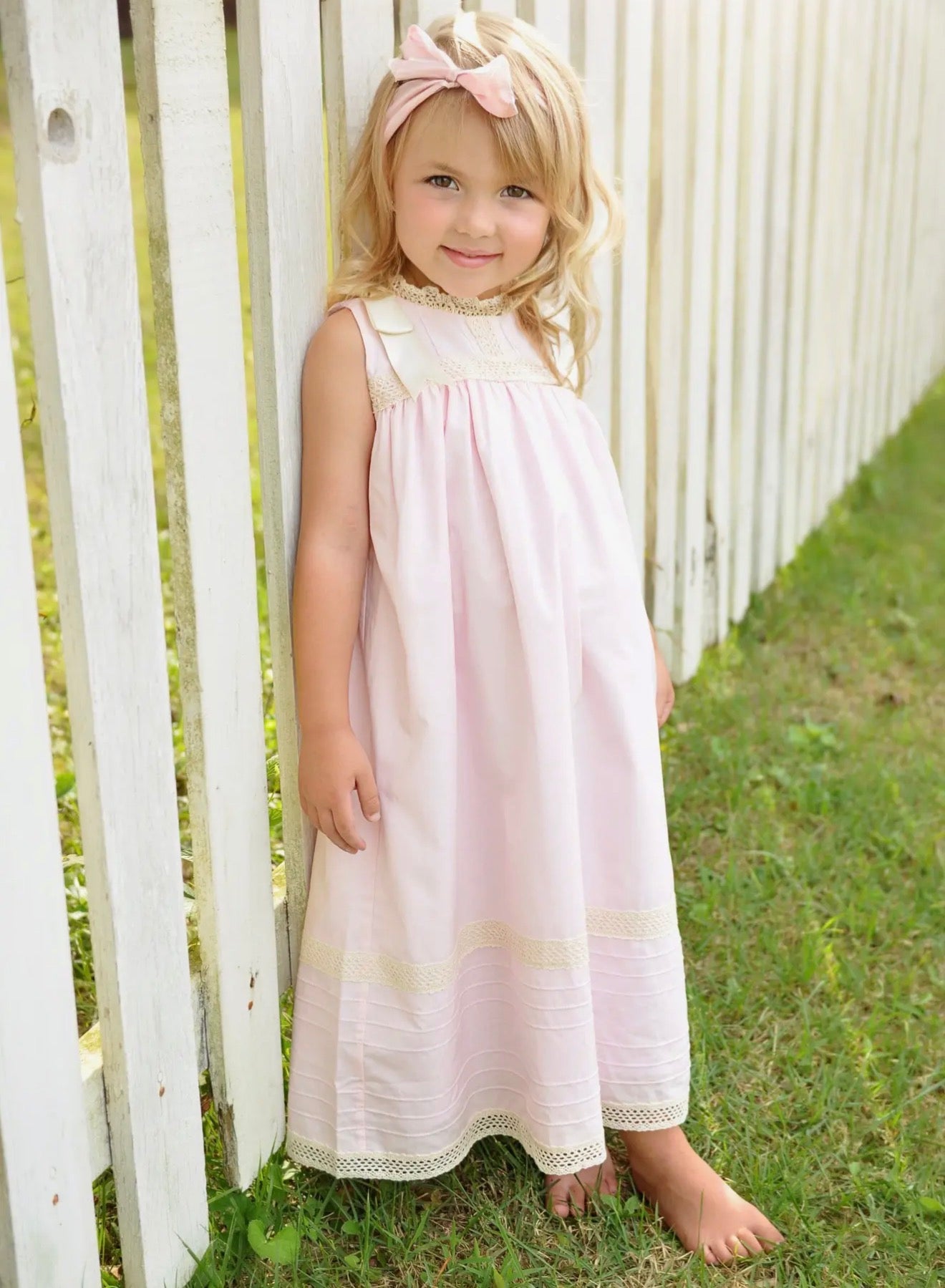 Cambridge Pink Sleeveless Heirloom Dress