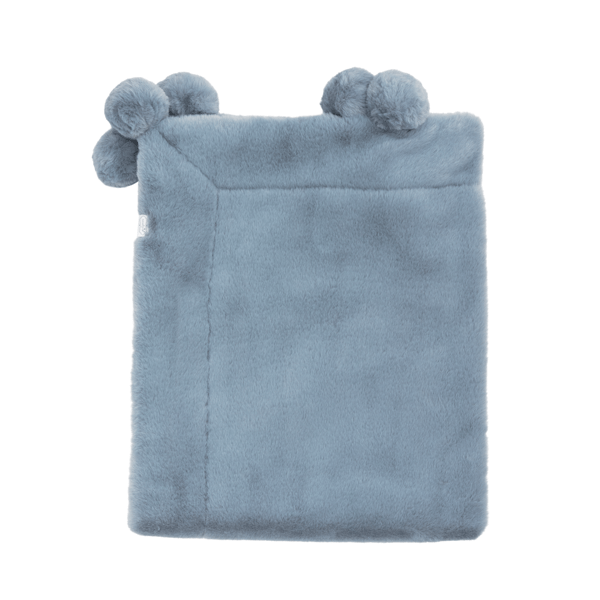 Blue Fur Pom Pom Blanket
