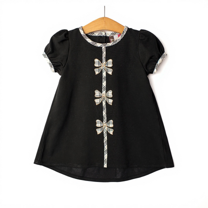 Holly Bow Dress Black