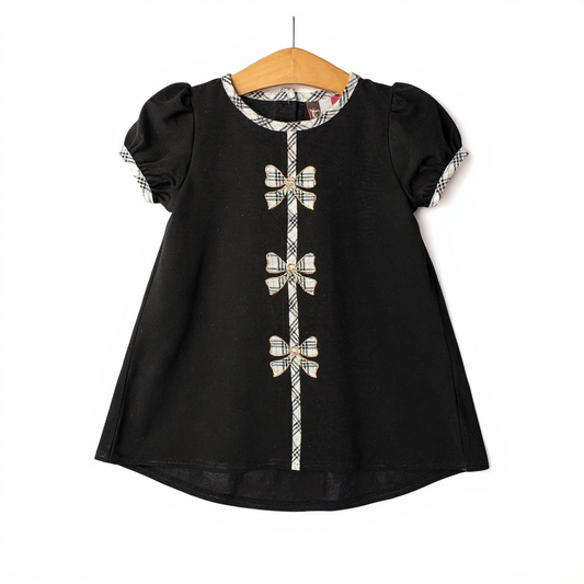 Holly Bow Dress Black