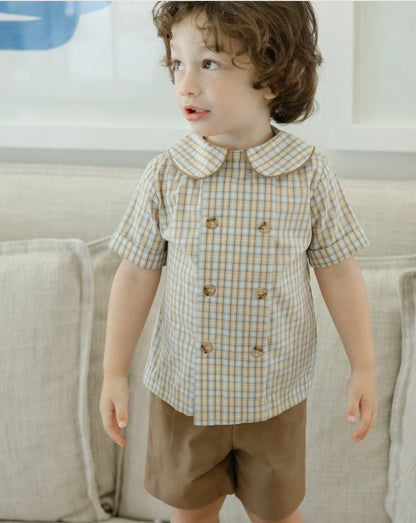 Pecan Plaid With Bison - Dressy Short Set