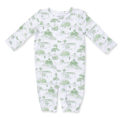 Golf Green Toile Convertible Gown + Hat