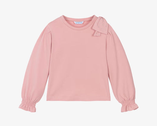 Mauve Top with Sparkle Bow