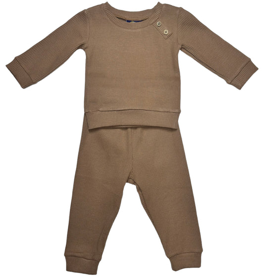 Brown Ribbed 2pc Set