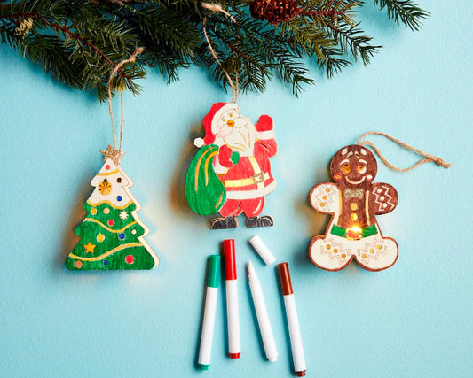 DIY Color Wooden Light Up Ornaments