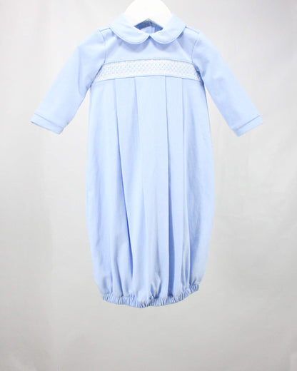 Blue and White Geometric Levi Gown
