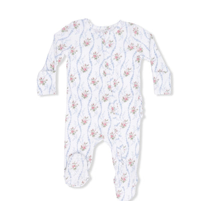 Heirloom Rose Stripe 2 Way Zipper Footie