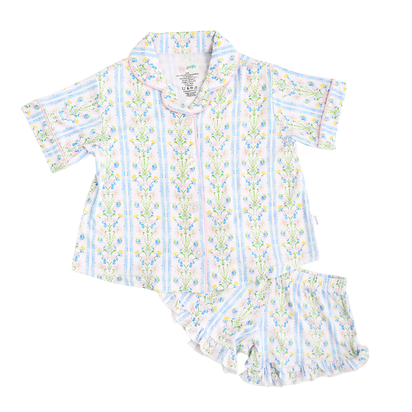NORA RUFFLE LOUNGE SHORT SET