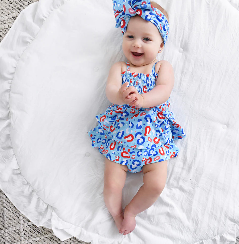 Liberty & Leopard Smocked Bubble