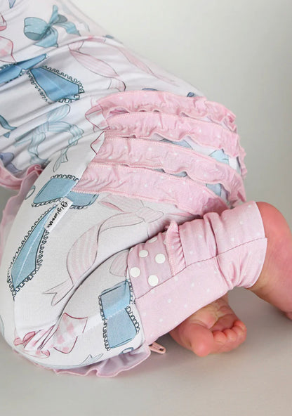 Sweet a Bow Ruffle Zipper Converter Footie