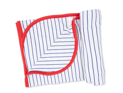 Baseball Stripe - 2 Ply Blanket With Binding