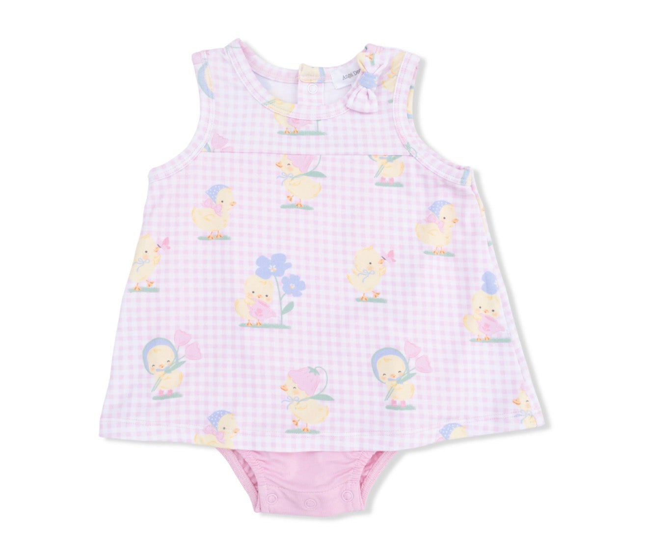 Vintage Spring Duckling Pink A Line Bodysuit Dress