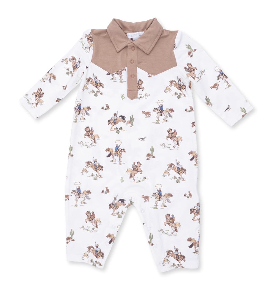 Horse Wrangler Cowboy Long Sleeve Romper