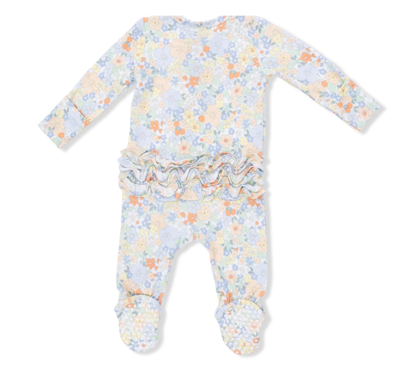 Georgia Floral 2 Way Ruffle Back Zipper Footie