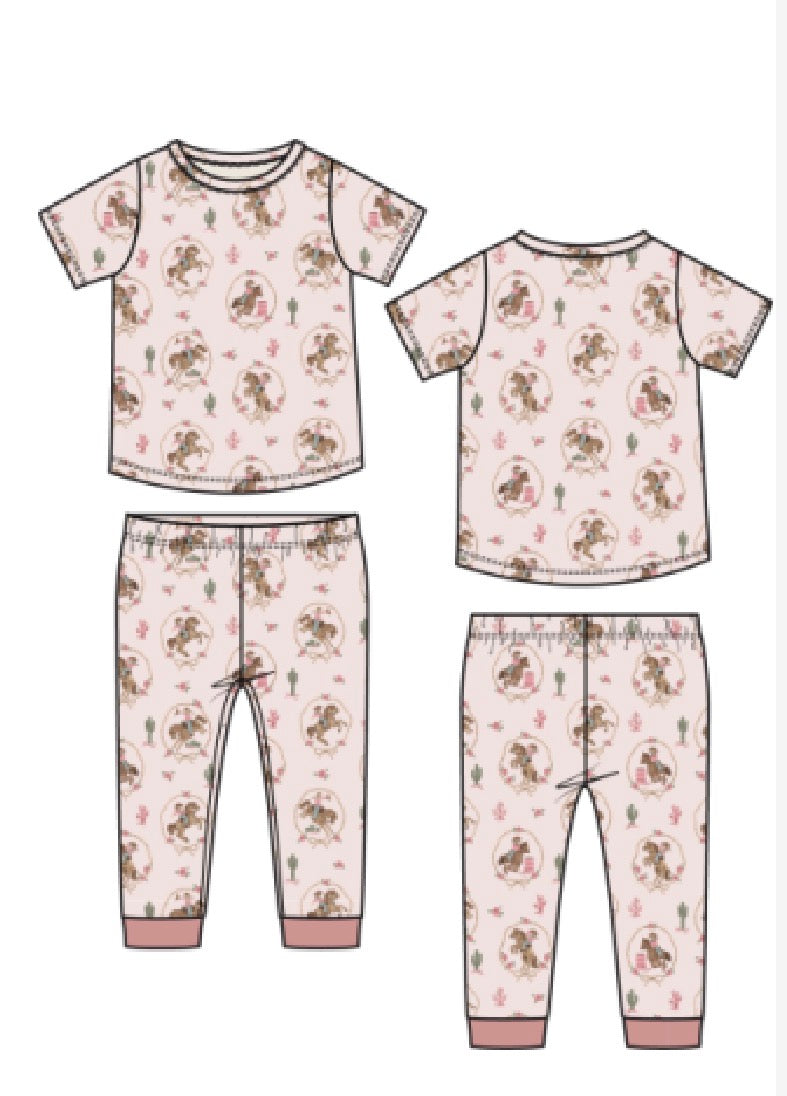 Cowgirl Cameos Short Sleeve Loungewear Set