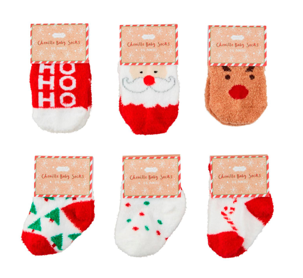 Chenille Christmas Socks