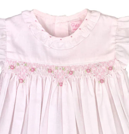 Pink Rosebud Smocked Bubble