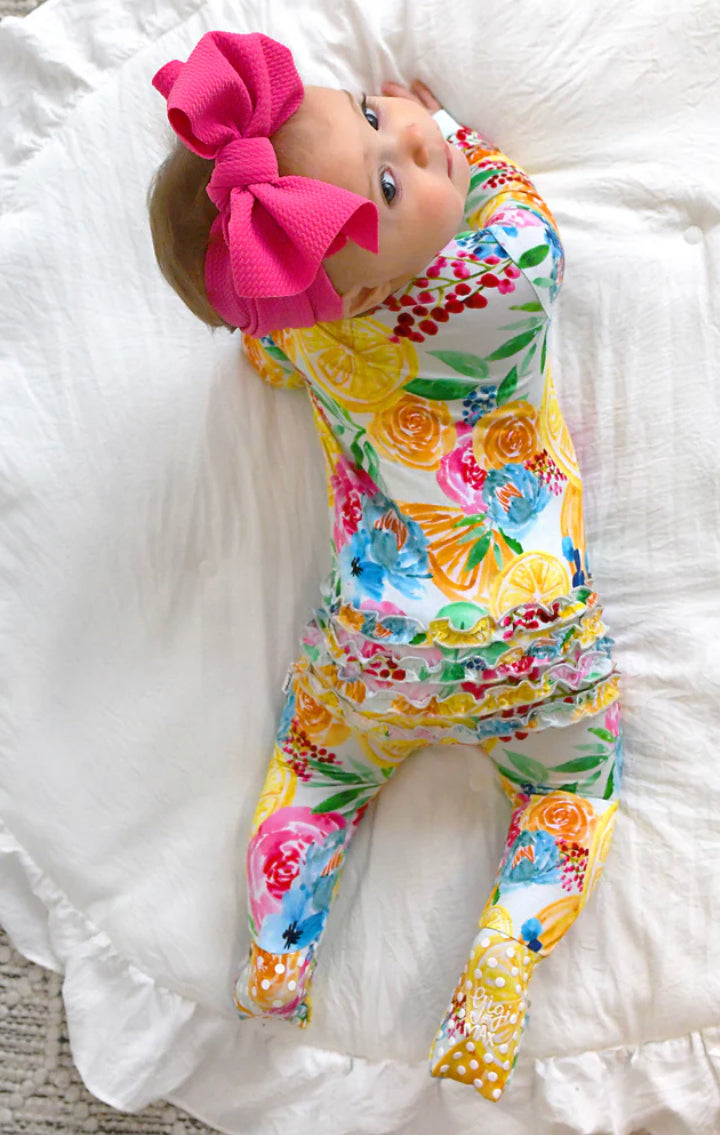 Lillyana Ruffle Zipper Converter Footie