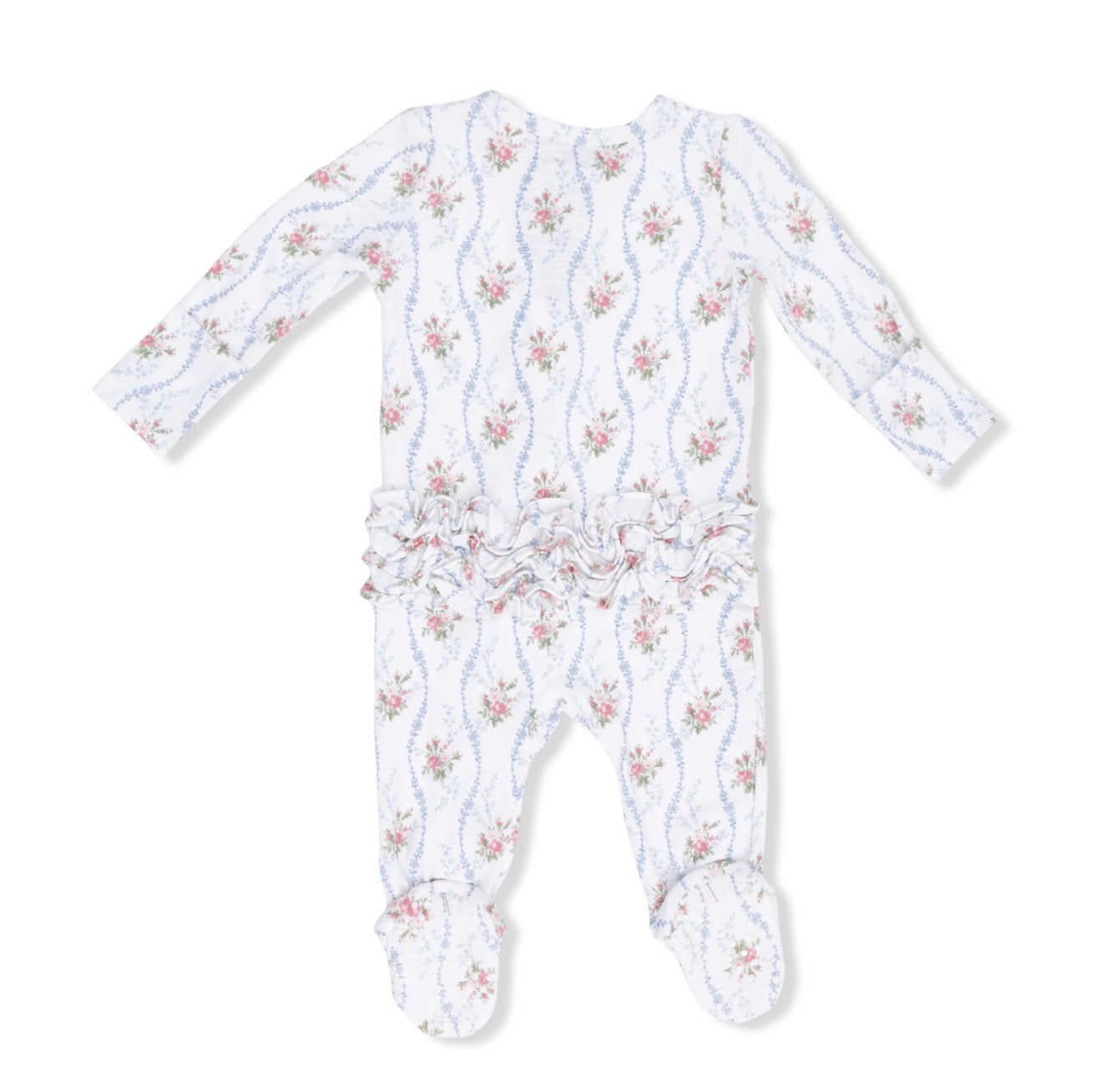 Heirloom Rose Stripe 2 Way Zipper Footie