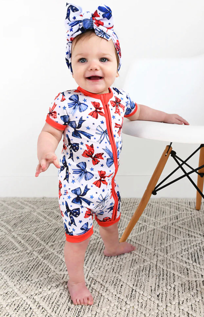 Stars + Bows Shortie Romper