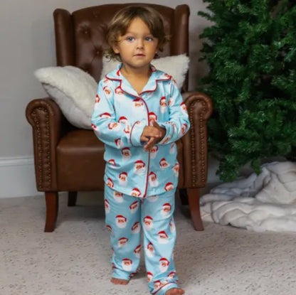 Button Down Vintage Santa Pajamas