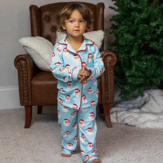 Button Down Vintage Santa Pajamas