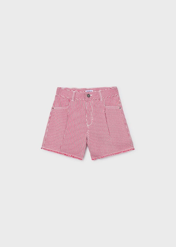Girls Stripe Denim Shorts