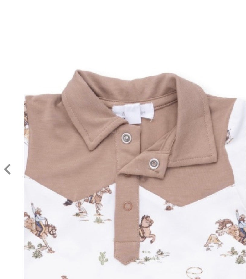 Horse Wrangler Cowboy Long Sleeve Romper