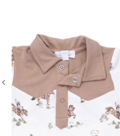Horse Wrangler Cowboy Long Sleeve Romper