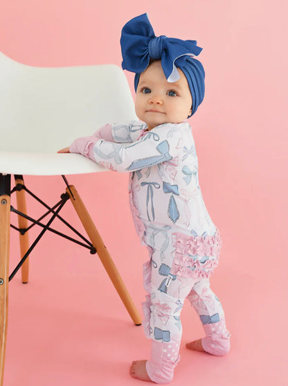 Sweet a Bow Ruffle Zipper Converter Footie