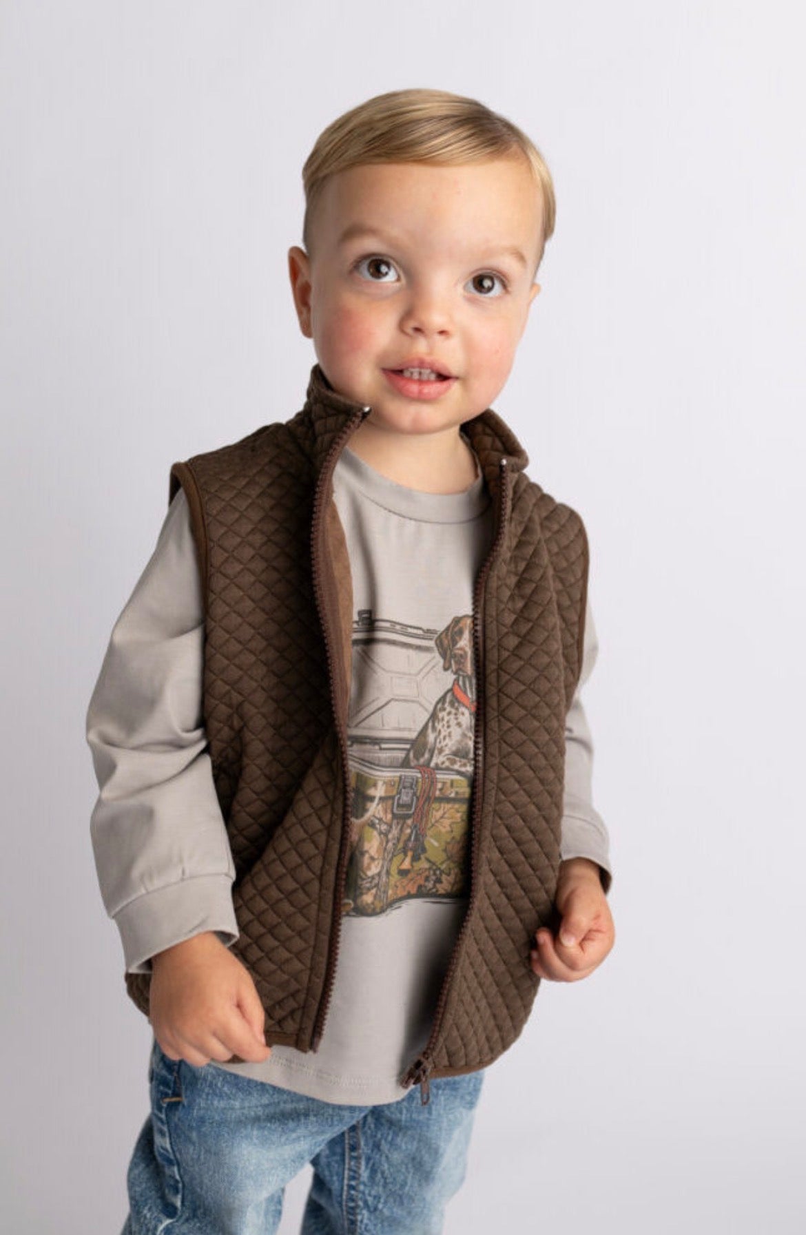 Brown Quilted Vest