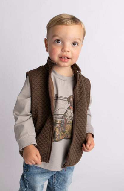 Brown Quilted Vest