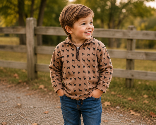 Ethan 1/4 Zip Pullover -Deer
