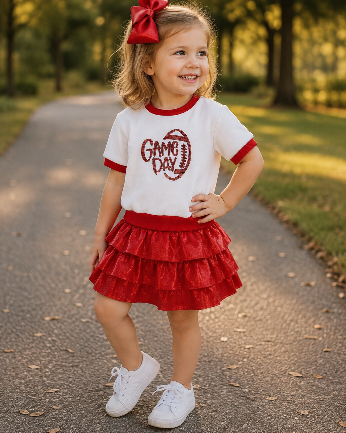 Game Day Sweater -Red and White